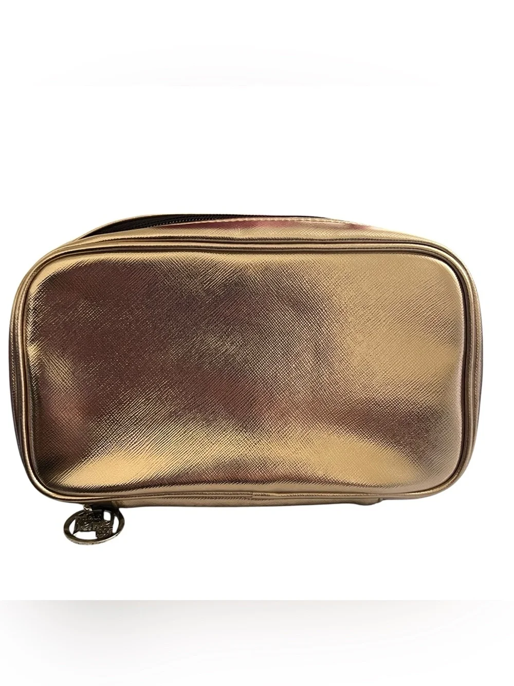 Rare Vintage Henri Bendel New York Metallic Gold Travel‎ Jewelry Organizer Case
